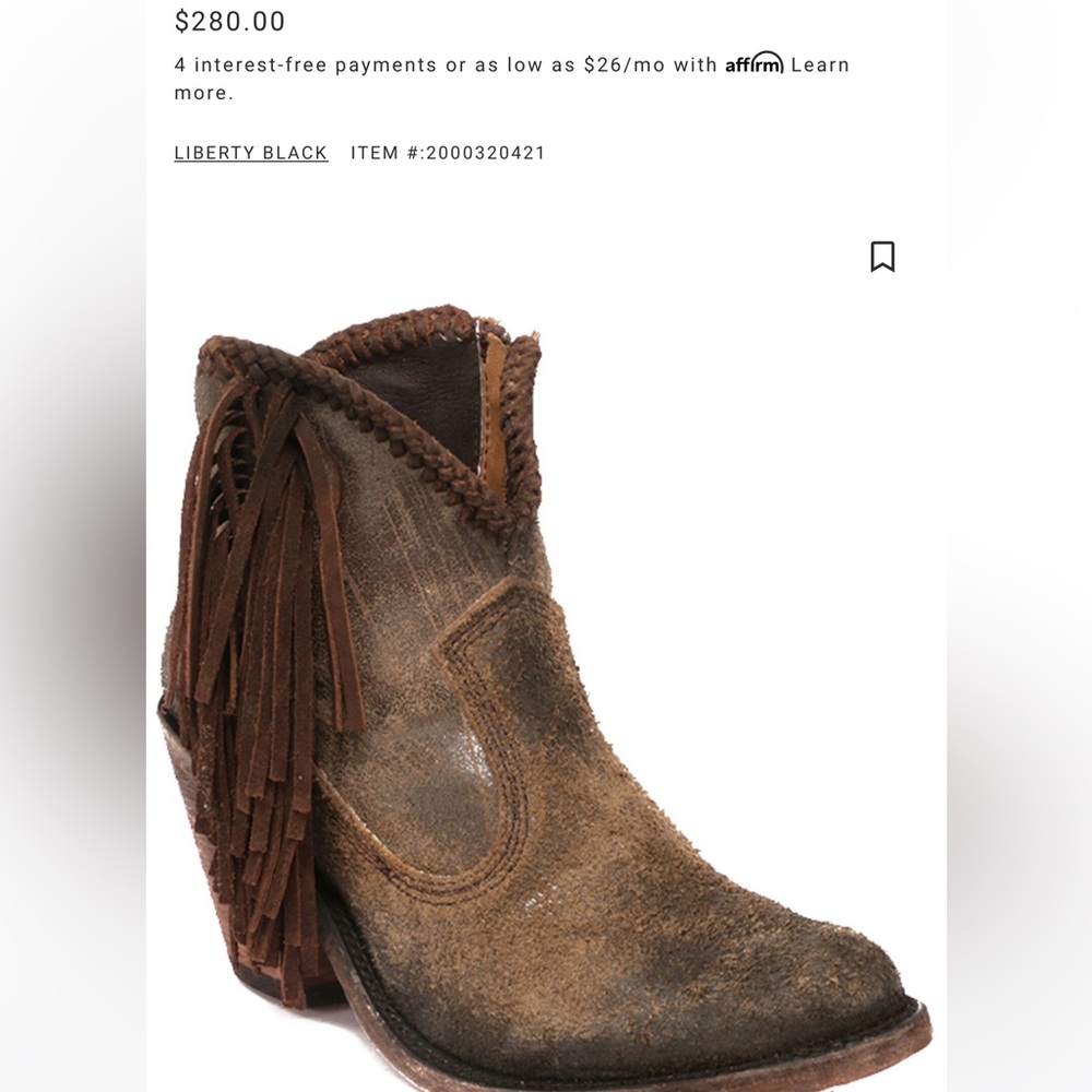 Liberty Black Fringe Cowgirl Boots - Picture 5 of 5
